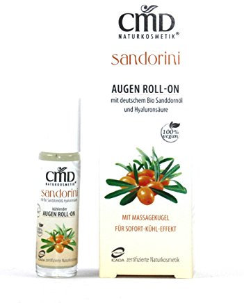 CMD Sandorini Augen Roll-On 10 ml mit Hyaluronsäure Komplex, Anti-Augenringe, Schwellungen und Falten, Vegan, Naturkosmetik