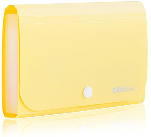 Expanding File Folder, Subdivision Accordion File Folder Mini Organizer PP Wallet for Cards,Coupons,Receipt,Tax Item or Changes,7x4.5 Inches,12 Pockets with Tabs and Check Case(Yellow)