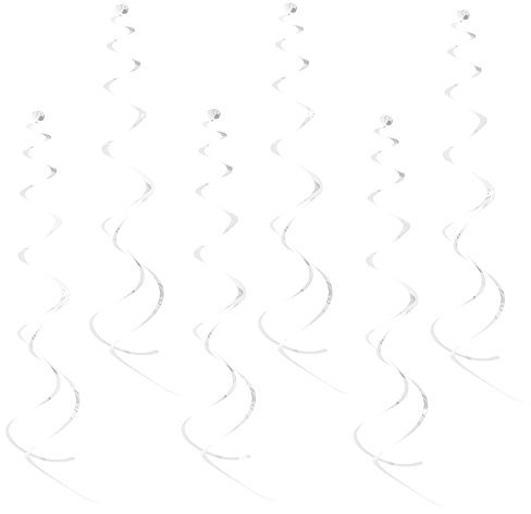 Oblique Unique® Deckenhänger 6 Stück Spiral Girlanden - Farbe wählbar (Weiß)