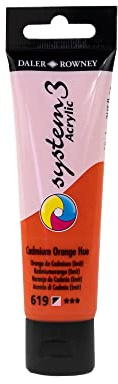 Daler-Rowney System3 Acrylic Paint, Plastic Tube, 2oz - 59 ml, Cadmium Orange Hue