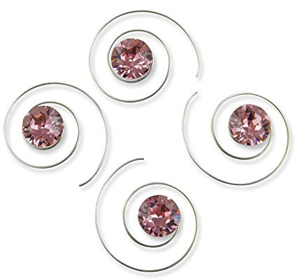 Rivelle Damen Curlies Strass 8 mm hell rose 8 Stück Swarovski Haarspiralen Haarschmuck Hochzeit Brautschmuck