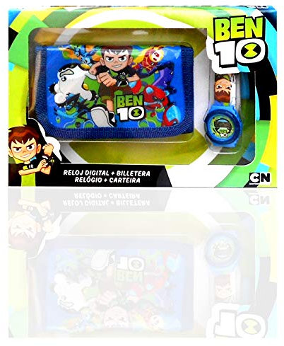 Ben 10 - Set Montre numérique et Portefeuille dans Une boîte, Multicolore (Kids Euroswan KD-BT17010)