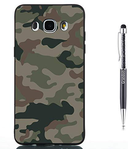 Grandoin Hülle für Samsung Galaxy J5 2016 / J510, Süßes Muster Ultra Dünn Weiche TPU Silikon Schutz Handy Hülle Handytasche Etui Schale Schutzhülle Case Cover Tasche (Tarnen)