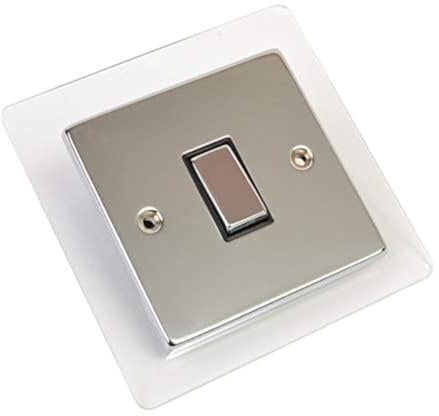 Single Double Light Plug Socket Switch Surround Finger Plate Acrylic (Clear, Single)