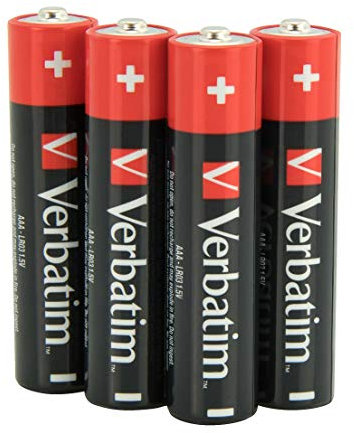 Verbatim Premium AAA-Alkalibatterien, 1,5V, AAA-LR03 Micro, Batterien-AAA, Batterien für MP3-Player, Kamera, Fernbedienung, Rasierapparat uvm, Premium Alkaline-Batterie, 4 Stück