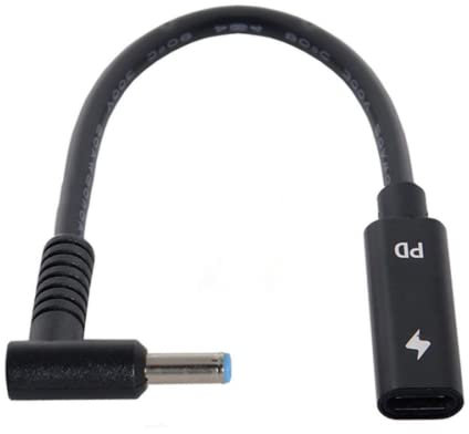 Câble USB Type C vers DC Jack Cordon Câble USB DC18-20V 4.5*3.0MM pour ordinateur portable DC18-20v PD