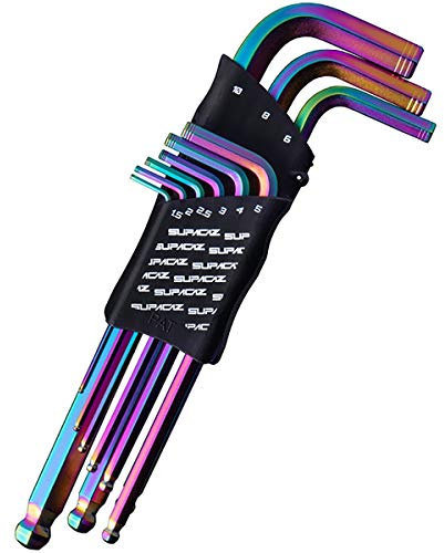 SUPACAZ Unisex – Erwachsene Keyz-9pc Set OilSlick Fahrradwerkzeug, Oil Slick, Tall