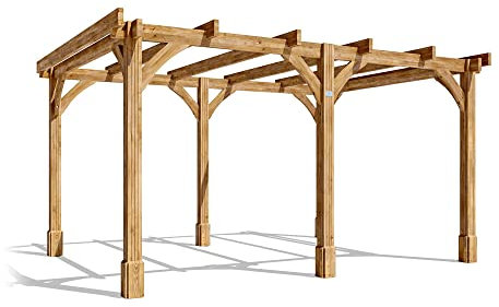 Dunster House Wooden Pergola Kit 4 x 3 Metres Leviathan Garden Plant Frame