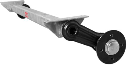 KNOTT Essieu Non freiné VG7-L pour remorque légère 750 kg, entraxe 1130 mm et moyeux 1430 mm, perçage 4x100. Suspension à Torsion idéale pour rénover ou réparer Votre remorque.