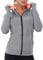 AMZSPORT Damen Laufjacke Sportjacke Langarm Trainingsjacke Sweatjacke mit Tasche Für Yoga Fitness Grau M