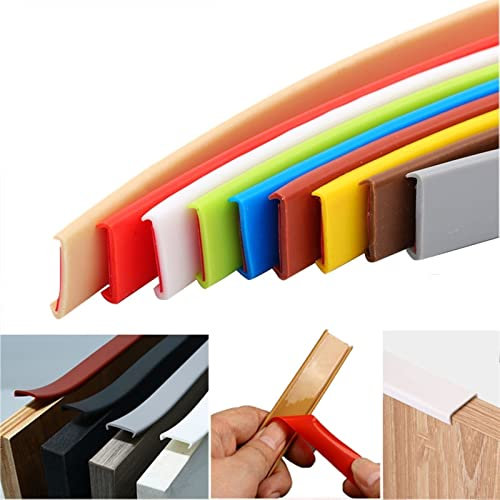 FORVOLWCO 5M Kantenumleimer Selbstklebend Kantenschutz Umleimer Furnierklebeband Kein Aufbügeln, U-Form TPE Möbelkantenband, selbstsichernde Furnier-Randschiene (Color : Beige, Size : 20mm)