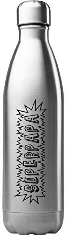 Bouteille Gourde - Performance isotherme - acier inox - 500 ml - Citation fête des pères papa - France (N°15)