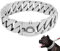 LINGYUN Goldkette Hundehalsband Hochleistungs-Choke Kubanische Hundekette für Große Hunde, 30 Mm Breite, Hundehalsband, Starke Stahlmetallglieder für Große Rassen,Silber,50CM/19.5in