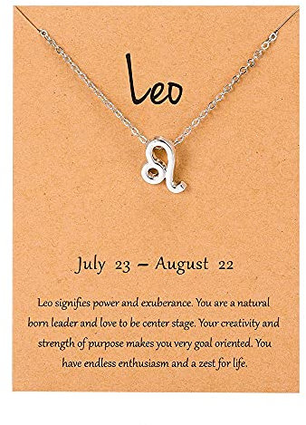 Silver Star Sign Pendant Chain Bracelet - Leo (23rd July - 22nd August) - Zodiac Constellation Horoscope Celestial Astrology Jewellery - Women Men Gift