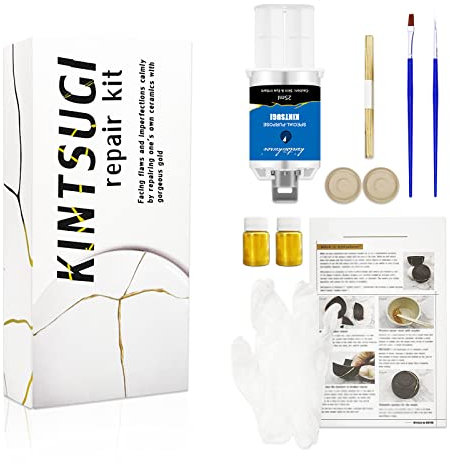 Kintsugi Reparaturset Gold, japanisches Kintsugi-Set, um Ihre Keramik zu verbessern, perfekt für Anfänger, die bedeutungsvolle Geschenke wiederherstellen
