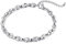 AMDXD Strangarmbänder aus Edelstahl, Bohnenkette Pärchen Armband Mann, Länge 20cm, Silber