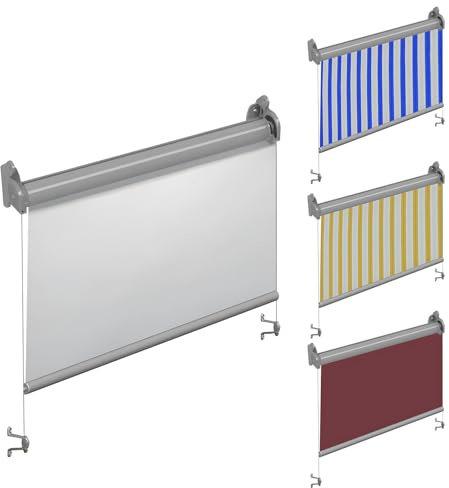 Tenda a Rullo per Esterno a Scorrimento con Aste di Acciaio Laterali, Tenda da Sole in PVC o Tempotest Parà, Colori e Misure Personalizzabili (ALTEZZA DA 1 CM A 200 CM, LARGHEZZA DA 361 CM A 400 CM)