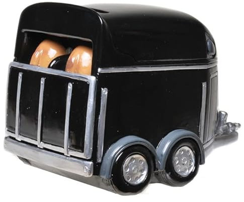 UDO Schmidt 89176 Spardose Pferdenhänger 15 cm Sparschwein Sparkasse Pferd Horse Schwarz