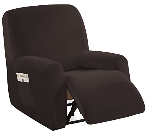 jianyana Sofa überzug Samt Relaxsessel Sesselbezug Elastisch Bezüge mit Seitentasche 1 Sitzer, rutschfest Kompletten Stretchhusse für Sesselbezug