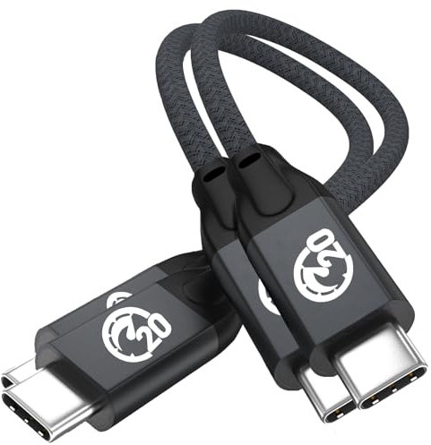 UseBean Cable USB C a USB C 100W 0.2M (2 Pack), USB 3.2 Gen2 20Gbps Tipo C Cable de PD Carga Rápida Transmisión de Vídeo 4K@60Hz,para iPhone 15 Plus Pro Max,MacBook,iPad Pro,Galaxy S24/Ultra/S23