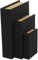 Deco 79 Linen Faux Book Box, Set of 3 12, 9, 6 H, Black