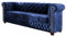 S-Style Möbel Harwell Sofa 3-Sitzer Chesterfield-Sofa für Wohnzimmer Lounge Couch mit verchromten Füßen Möbel Freistehende Polster Sofas & Couches Couchgarnitur Dunkelblau 203 x 86 x 72 cm