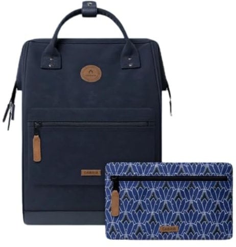 CABAIA - Sac à Dos Adventurer Zurich - Maxi 23L - Déperlant - Compartiment Ordinateur Portable 15-2 Poches - Certifié Vegan - Sac Voyage, Affaires, École pour Homme et Femme - Bleu