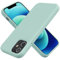 TAXXOE Silicone Case Compatible with iPhone 12 Case/12 pro case Soft Ultra Slim Protective Shockproof Liquid Silicone Phone Case,Anti-Scratch Microfiber Lining, 6.1,Cyan