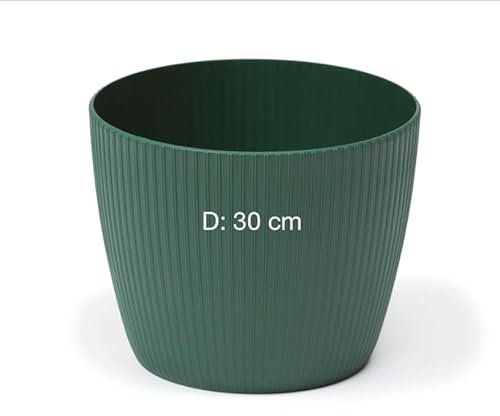 MELTOM Übertopf Blumentopf Kräutertopf 3D Rillen Dekorativ (Avokado, XXL-30 cm)