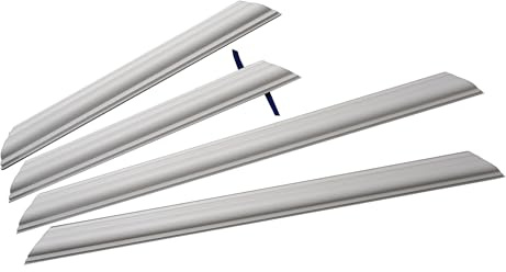 Decosa Wandkassetten Set SKFP40 Rike - 7 Sets à 2 Leisten à 60 cm und 2 Leisten à 40 cm - Selbstklebende Wandleiste in Weiß - Wandelement aus Styropor