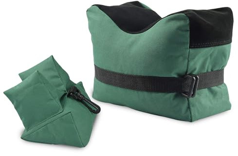 Feyachi Outdoor Schießenauflage Taschenauflage vorne & hinten Unterstützung SandBag Stand Halterungen mit 600 Denier Polyester dauerhafte Konstruktion und Wasserbeständigkeit für Gewehr Jagd (Grün)