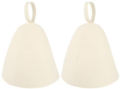 iplusmile Wollhut Für Sauna-Banya-Bad 2 Stück Saunahut Weicher Banja-Hut Für Damen Und Herren Ukrainischer Kopfschutz Badzubehör Sauna Bad Dampfbad (Weiß)