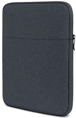 moex Tablet Hülle für iPad 9 (2021) Tasche mit Reißverschluss und Fach für Zubehör, Stoff Sleeve weich Gepolstert, iPad Schutzhülle Minimalistisch Dash Case, Anthrazit