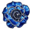 Broche en forme de rose en strass bleu - Broche élégante en forme de plante - Pour mariage, fête de mariage, Métal