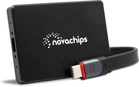 novachips SSD portable de 1 To (20 Gbit/s, USB 3.2) compatible avec MagSafe Apple iPhone, smartphones, appareils photo, ordinateurs de bureau, ordinateurs portables et autres appareils