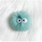 Hrlace Kunstpelz Pom Pom Bälle 5cm Pompons Bommel Cartoon Augen Elfen Staub Pompon mit Elastischer Schlaufe Abnehmbare DIY Pelz Pom Poms für Taschen Schlüsselanhänger Zubehör Minzgrün 5 Stück