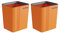 siduytin Cubo de Basura de 2 Piezas para Oficina, Hotel, Sala de Estar, Dormitorio, Papelera, Cubo de Basura de Forma Cuadrada, Gran Capacidad, Naranja L