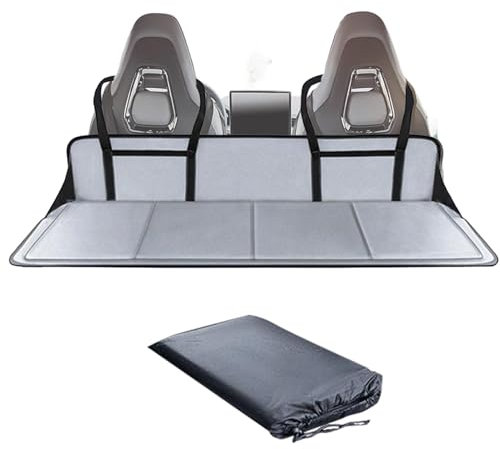 ccuzs Tragbares Auto-Rücksitz-Klappbett, faltbares Outdoor-Auto-Kofferraumbett, faltbare Autobett-Matratze, Reise-Camping-Matratze, 41 x 127 cm, für Autos, SUVs (Grau, Schwarz)