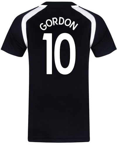 Newcastle United FC Boys Gordon 10 Poly T-Shirt Black 10-11 Years