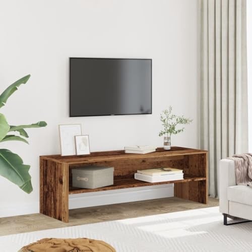 Homgoday Meuble TV en bois ancien 120 x 40 x 40 cm en aggloméré, meuble TV meuble bas pour TV pour table de salon industrielle, support TV salon