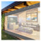 Pergola Gardine Wasserdicht Transparent mit Metallösen für Terrasse Balkon Outdoor