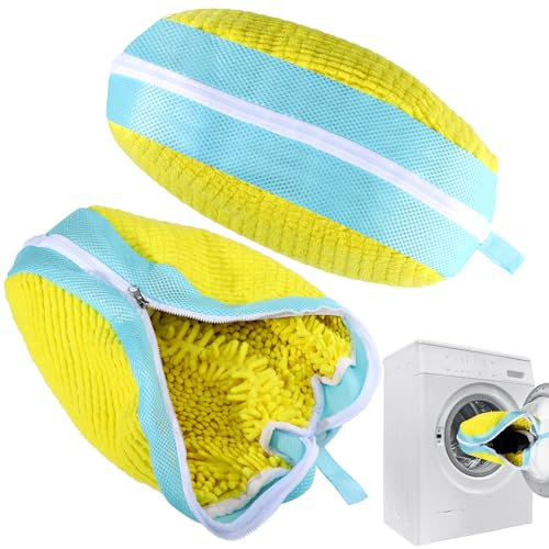 Dntorx Lot de 2 sacs de lavage pour chaussures - Réutilisables - Avec fermeture éclair - Pour machine à laver et sèche-linge