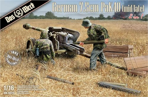 Das Werk 16020 German 7.5cm Pak40 (Mid/Late) 2-in-1 1:16 Model Kit