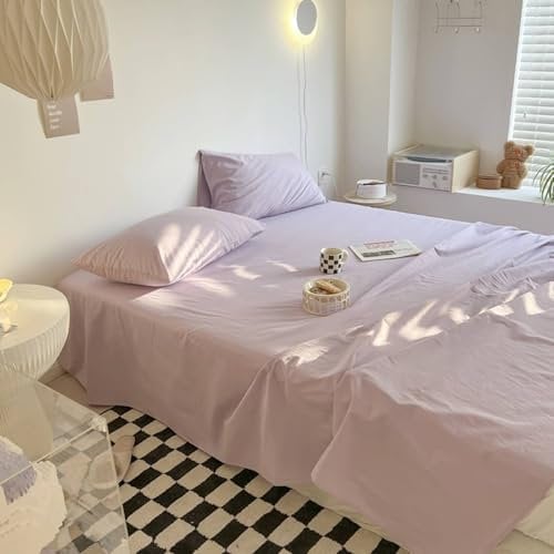 ANAZOZ Bettlaken 160x230cm Ohne Gummiband, Spannbetttücher Baumwolle Einfarbig, Spannbetttuch Waschbar Ohne Kissenbezüge