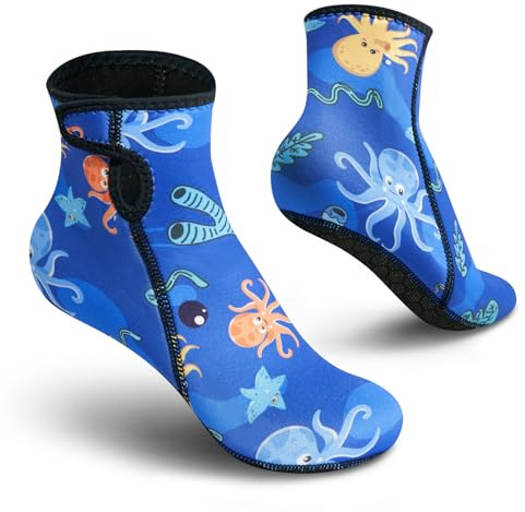 Summshall 3MM Calzari Neoprene Bambini, Calze Neoprene Calzini Neoprene per Ragazzi Ragazze per Immersioni, Nuoto, Sport Acquatici