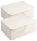Samlonge 2 piezas Caja de Almacenamiento con Tapa, Gran capacidad Plegable caja almacenaje con asas y doble cremallera, Limpieza repetible organizador ropa para guardar mantas y ropa