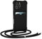 CAROKI Detachable Crossbody Lanyard Phone Case for iPhone 16 Pro Max,Liquid Silicone Protective Card Holder Case with Strap Adjustable Neck Cord Soft Cover-Black