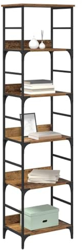 vidaXL Bücherregal 5 Ebenen 50 x 33 x 188,5 cm Holzwerkstoff Altholz