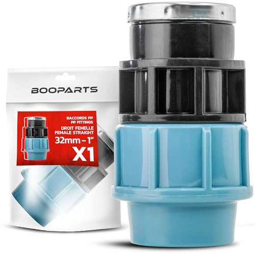 BOOPARTS – Raccordo Femmina a Compressione PP Ø32 mm x 1 per Tubo PE | Raccordo per Irrigazione e Giardino | 1 Pezzo