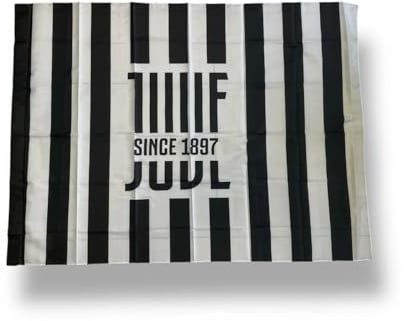 Bandiera Ufficiale 140×100 cm Bianco/Nera in Poliestere – Since 1897 – Ideale per Tifosi e Stadio - 2024001G